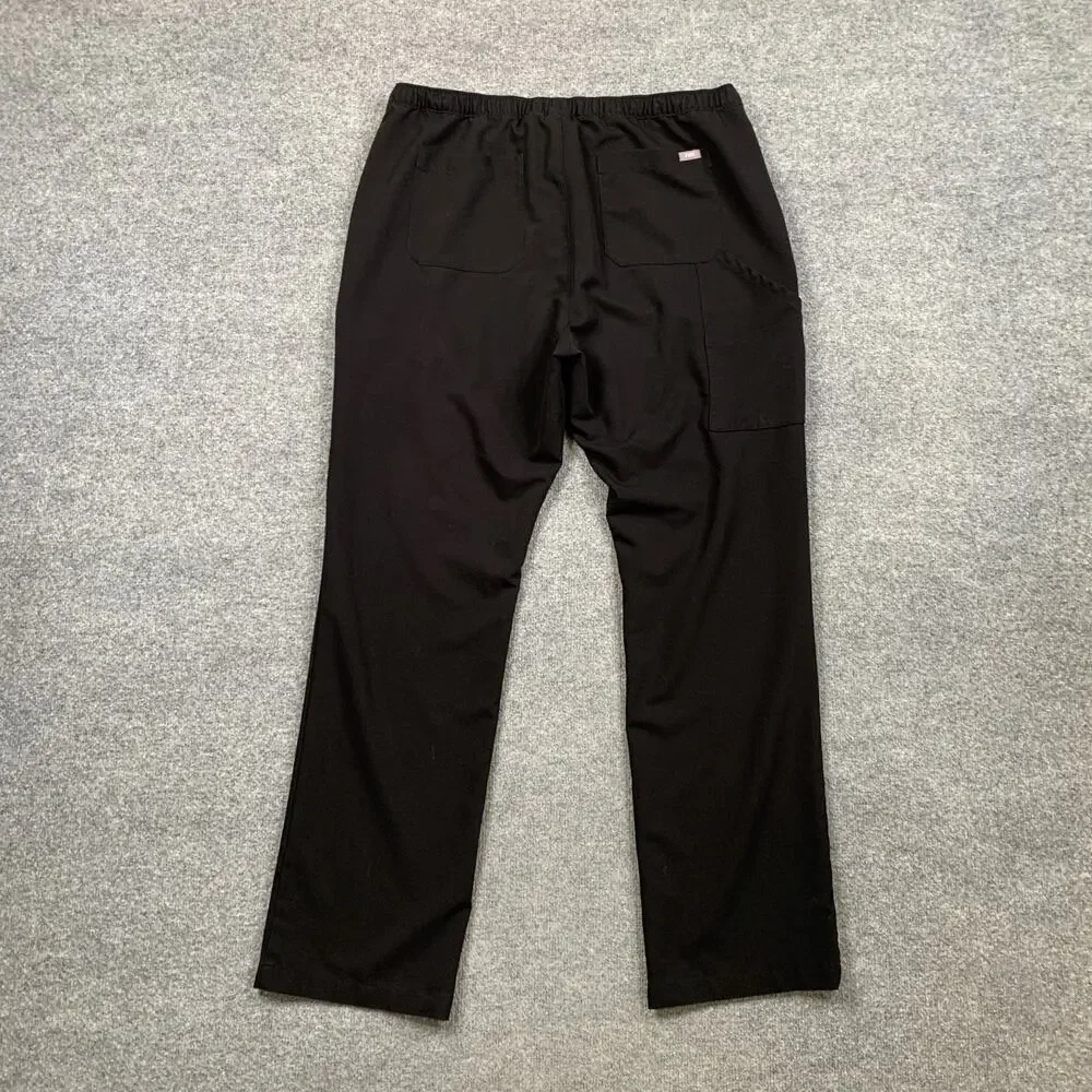 Figs Scrub Pants Mens XXLT Tall Black Yola Skinny Elastic Waistband Medical